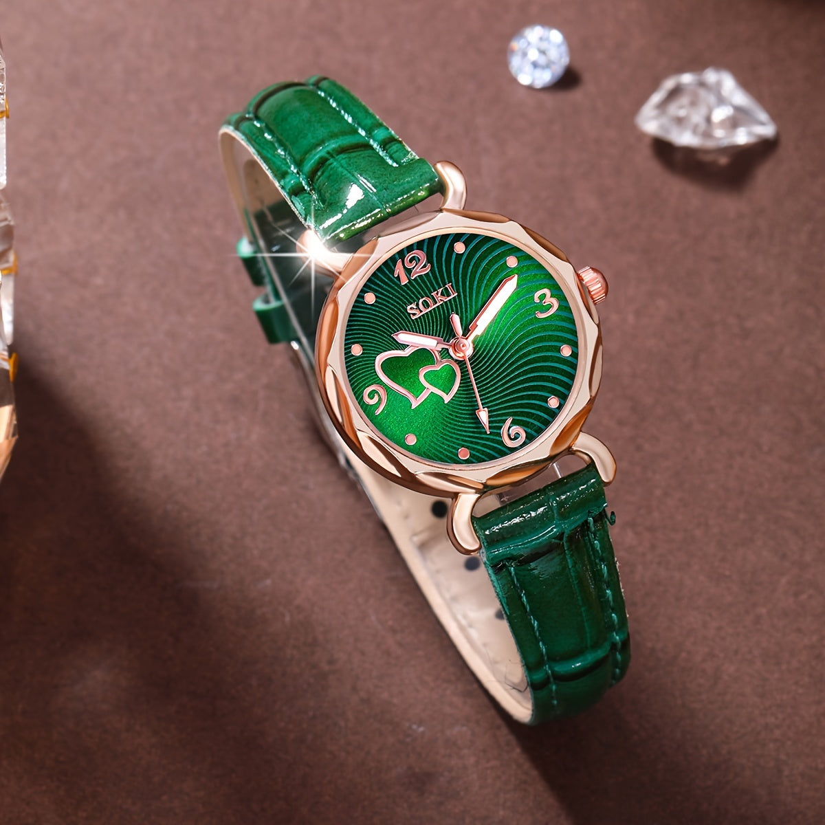 6-Piece Women’s Quartz Watch & Heart Jewelry Set – Fashionable Gift Set
