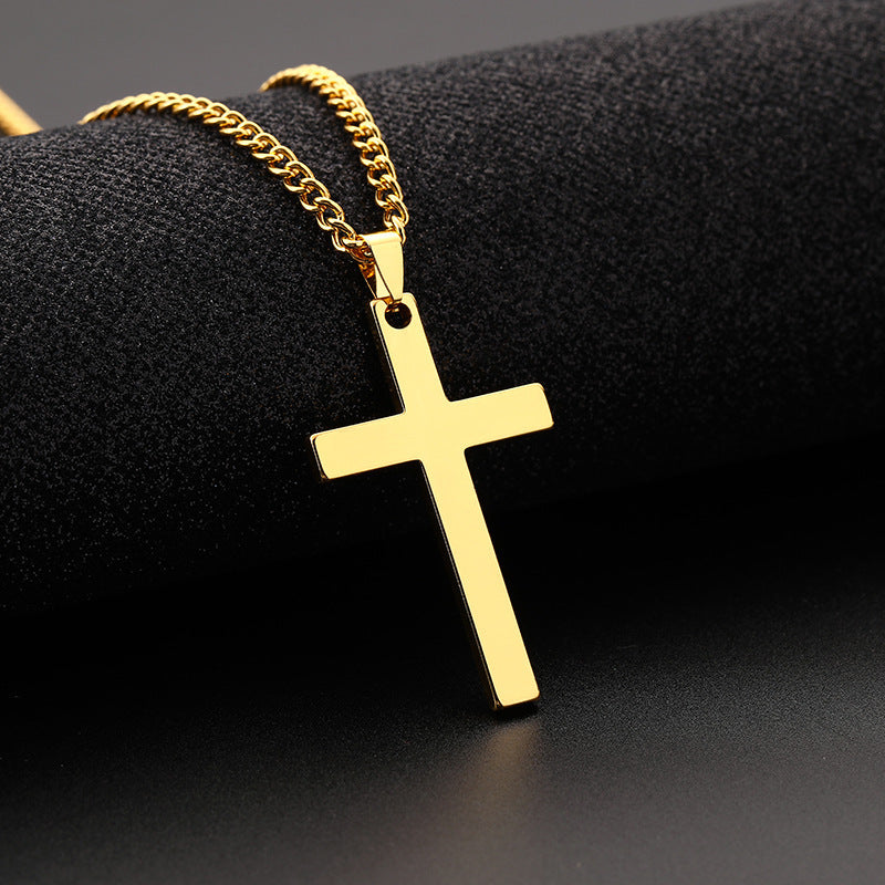 Black Cross Pendant Necklace – Stylish Men’s Fashion Jewelry