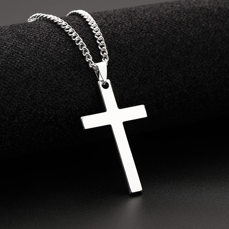 Black Cross Pendant Necklace – Stylish Men’s Fashion Jewelry