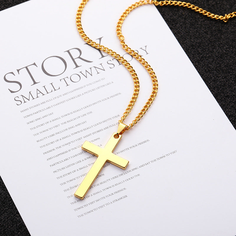 Black Cross Pendant Necklace – Stylish Men’s Fashion Jewelry