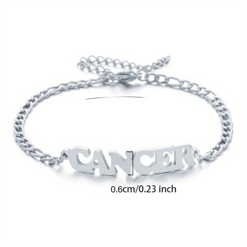 Zodiac Letter Pendant Bracelet – Stylish Stainless Steel Jewelry