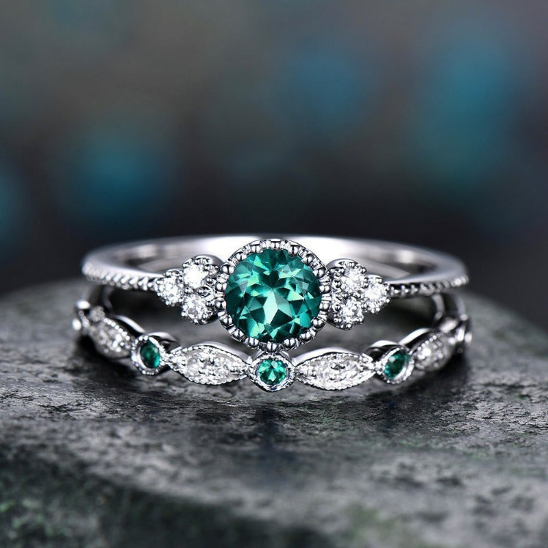 Luxury Women’s 2-Piece Crystal Ring Set – Wedding & Party Jewelry