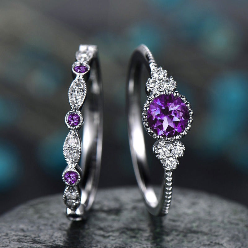 Luxury Women’s 2-Piece Crystal Ring Set – Wedding & Party Jewelry