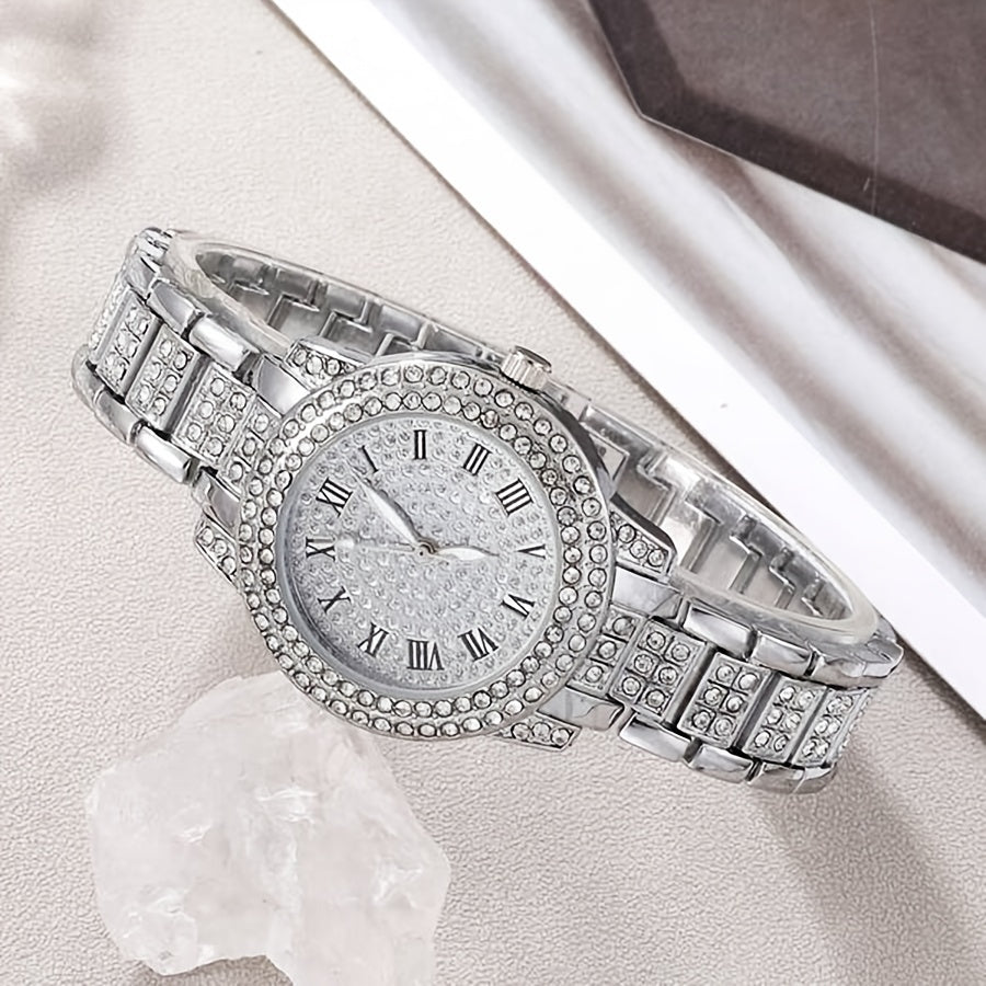 Ladies’ Quartz Watch & 6-Piece Jewelry Set – Elegant Timepiece & Accessories