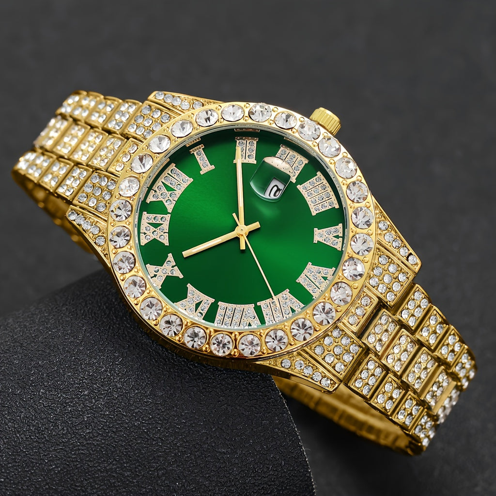 3pcs Women’s Stainless Steel Quartz Watch & Jewelry Set