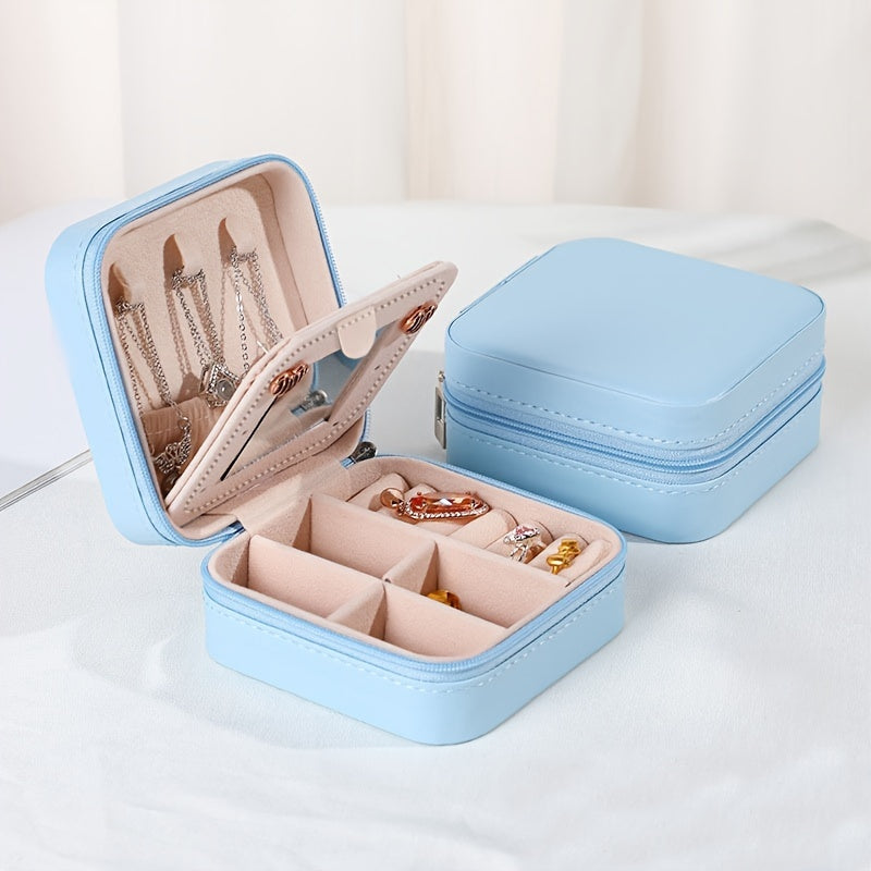 Korean-Style Portable Jewelry Box – Travel-Friendly Multi-Compartment Organizer