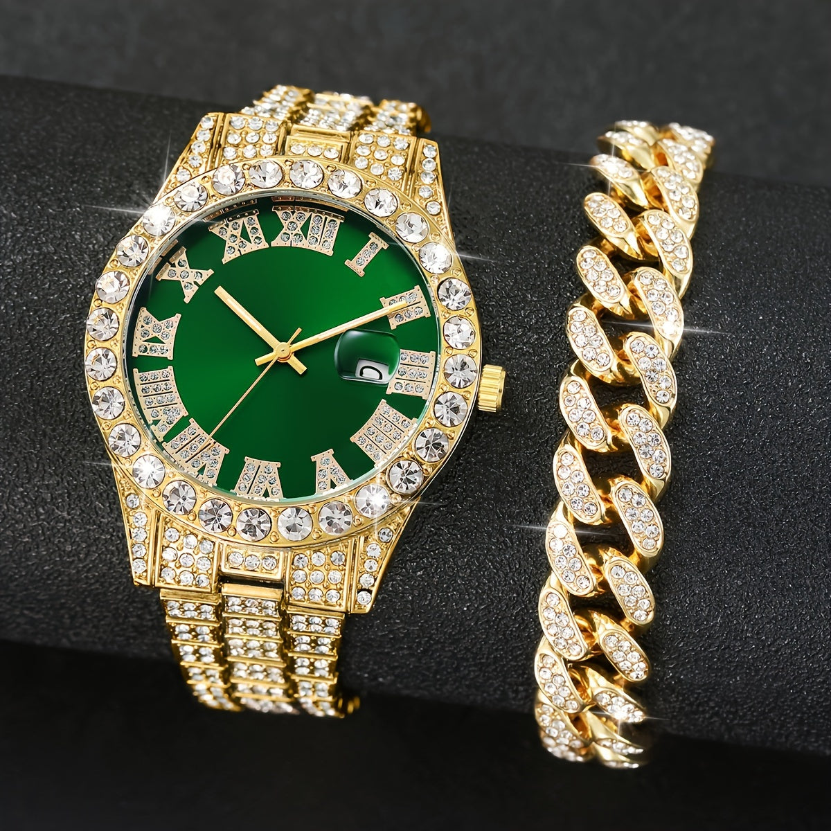 3pcs Women’s Stainless Steel Quartz Watch & Jewelry Set