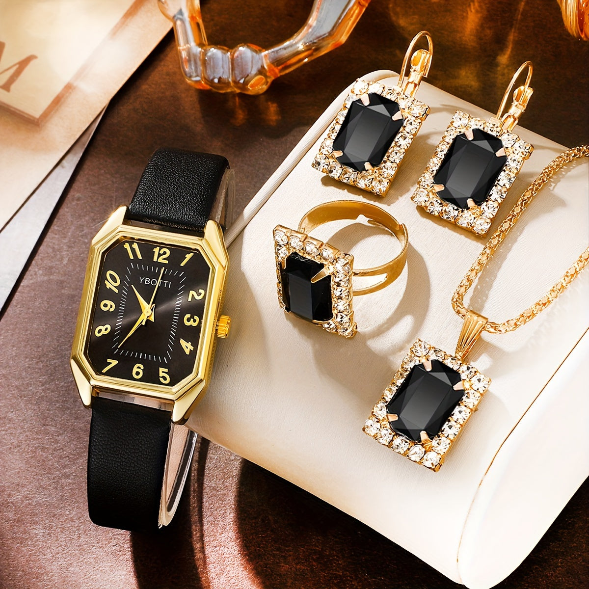 Retro Women’s Watch & Jewelry Set – Elegant 5/6-Piece Gift Set