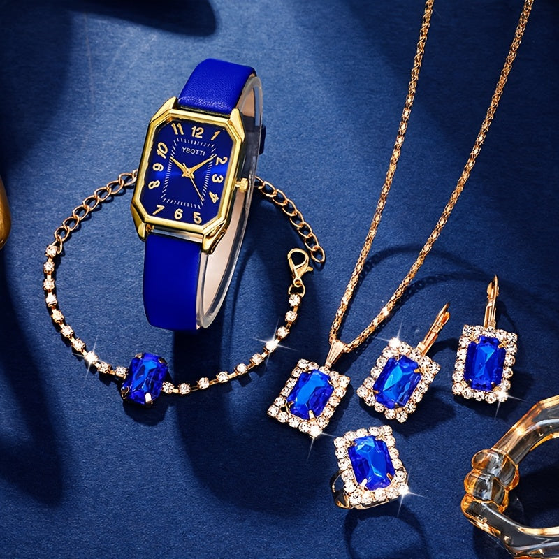 Retro Women’s Watch & Jewelry Set – Elegant 5/6-Piece Gift Set