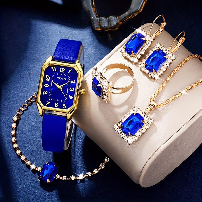 Retro Women’s Watch & Jewelry Set – Elegant 5/6-Piece Gift Set