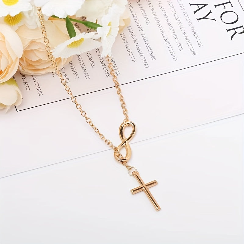 Lucky 8 Cross Short Necklace – Simple & Stylish Jewelry