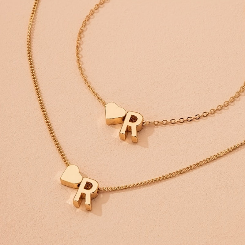 Minimalist Alphabet Jewelry Set – Necklace & Bracelet with Personalized Initial