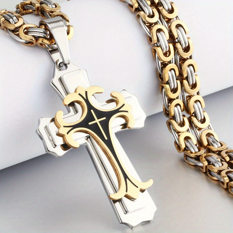 Men’s Vintage Multi-Layer Pendant Necklace – Stylish Gold Jewelry