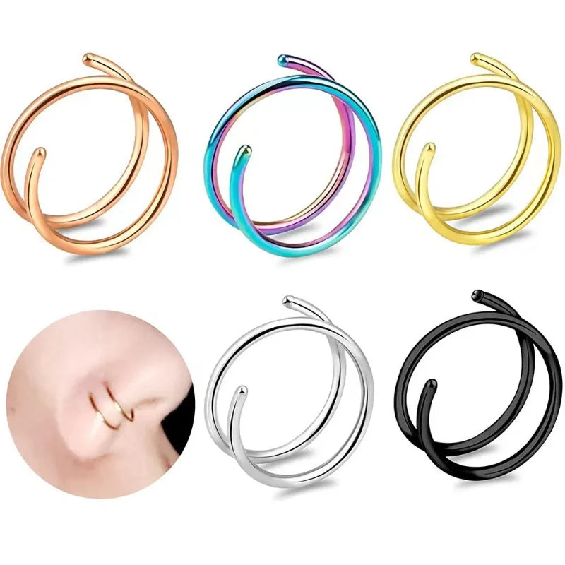 Stainless Steel Nose Rings for Women – 2/3/5 Pcs Piercing Jewelry