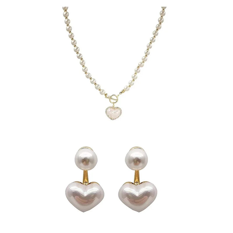 Elegant Pearl Heart Pendant Necklace for Women – Fashion Jewelry