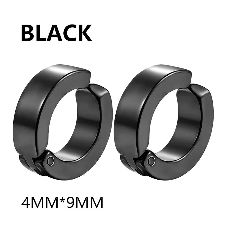Korean Punk Stainless Steel Clip Earrings – Unisex Jewelry