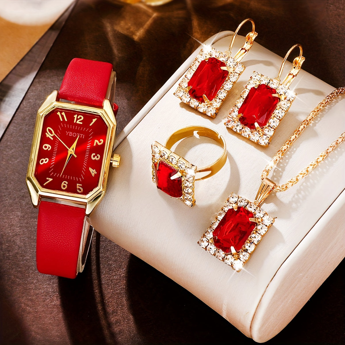 Retro Women’s Watch & Jewelry Set – Elegant 5/6-Piece Gift Set