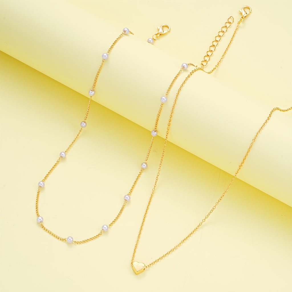 3-Piece Women’s Imitation Pearl Jewelry Set – Necklace & Bracelet