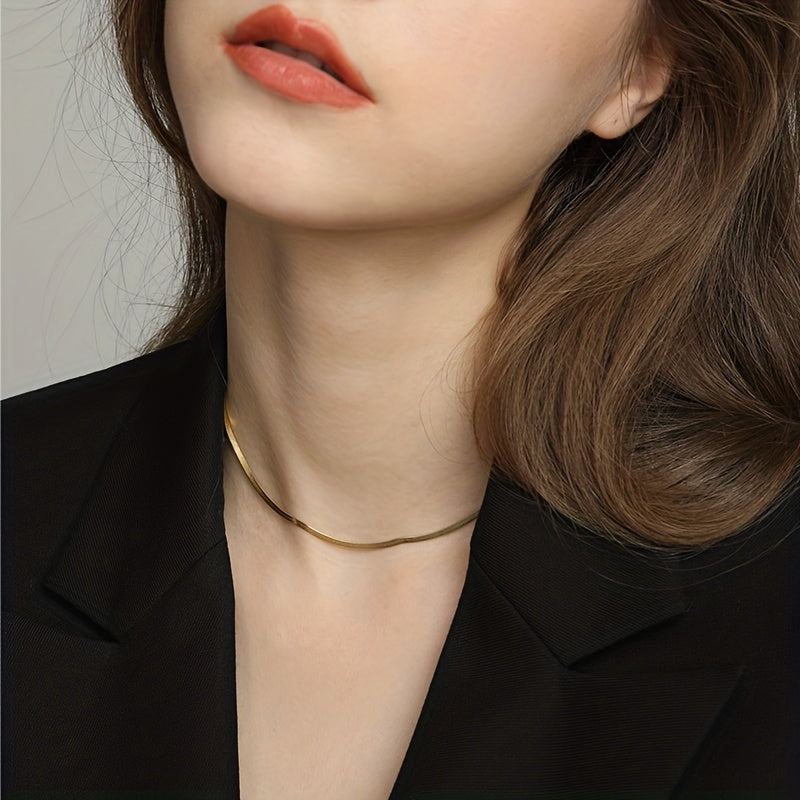Golden Stainless Steel Necklace – Simple & Elegant Daily Jewelry for Women