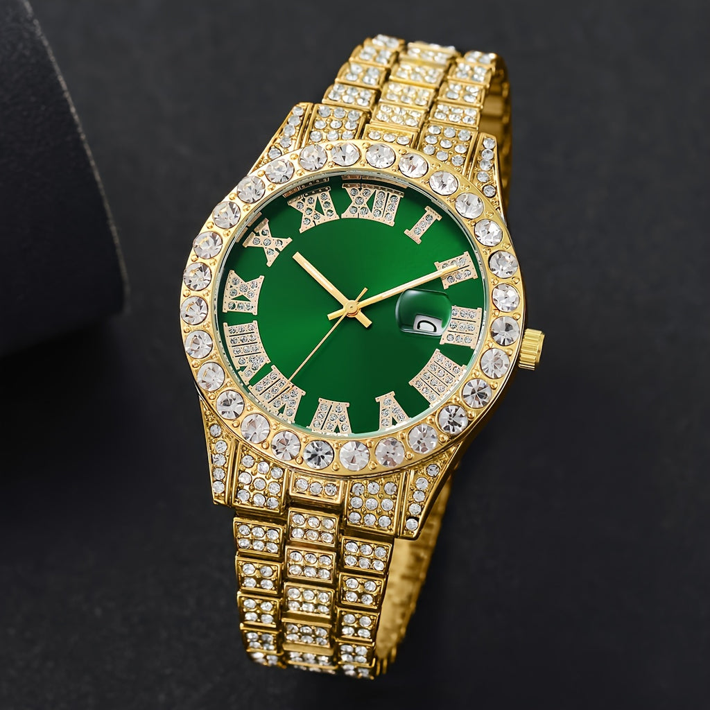 3pcs Women’s Stainless Steel Quartz Watch & Jewelry Set