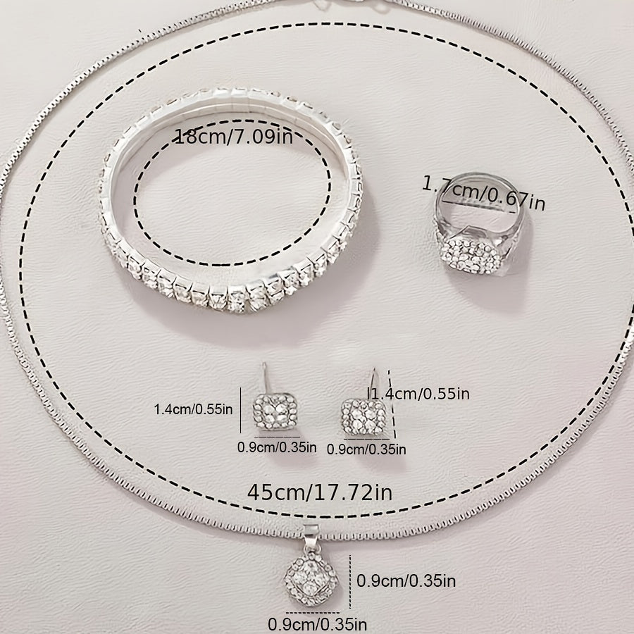 Ladies’ Quartz Watch & 6-Piece Jewelry Set – Elegant Timepiece & Accessories