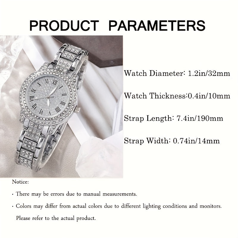Ladies’ Quartz Watch & 6-Piece Jewelry Set – Elegant Timepiece & Accessories