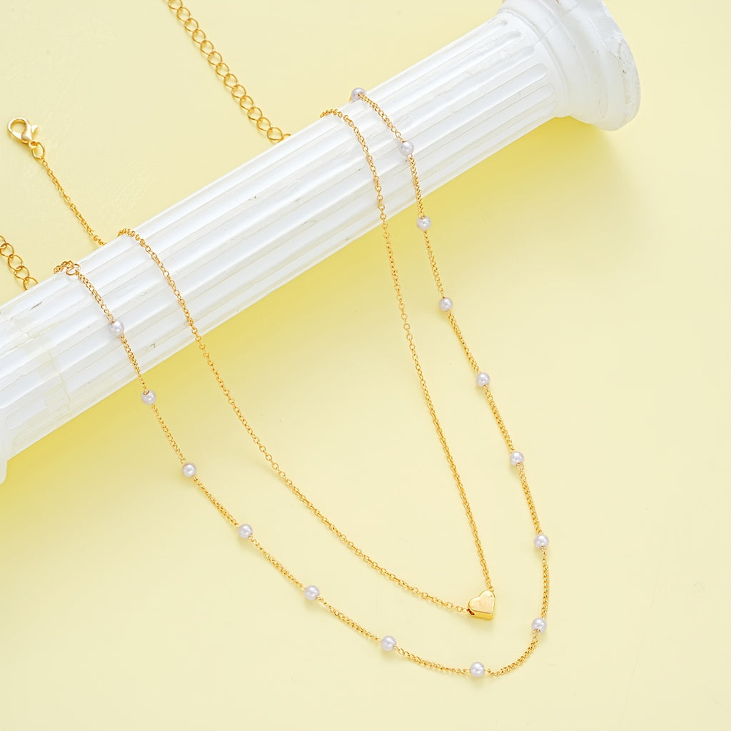 3-Piece Women’s Imitation Pearl Jewelry Set – Necklace & Bracelet