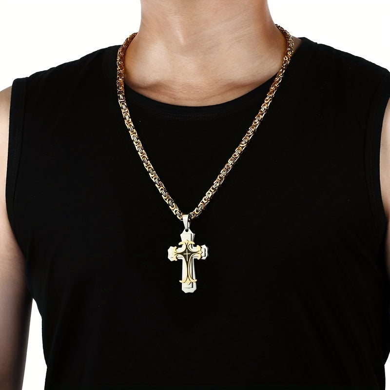 Men’s Vintage Multi-Layer Pendant Necklace – Stylish Gold Jewelry