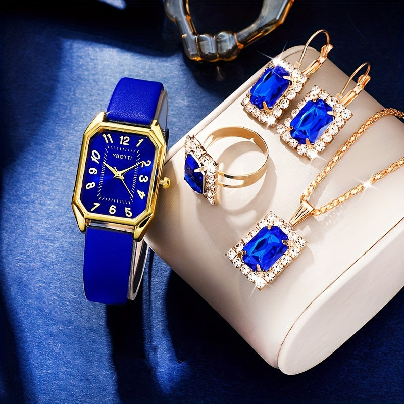 Retro Women’s Watch & Jewelry Set – Elegant 5/6-Piece Gift Set
