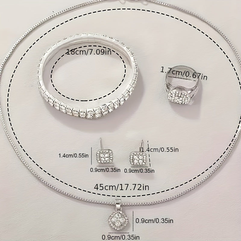 6-Piece Women’s Luxury Rhinestone Quartz Watch Set – Stylish Analog Jewelry
