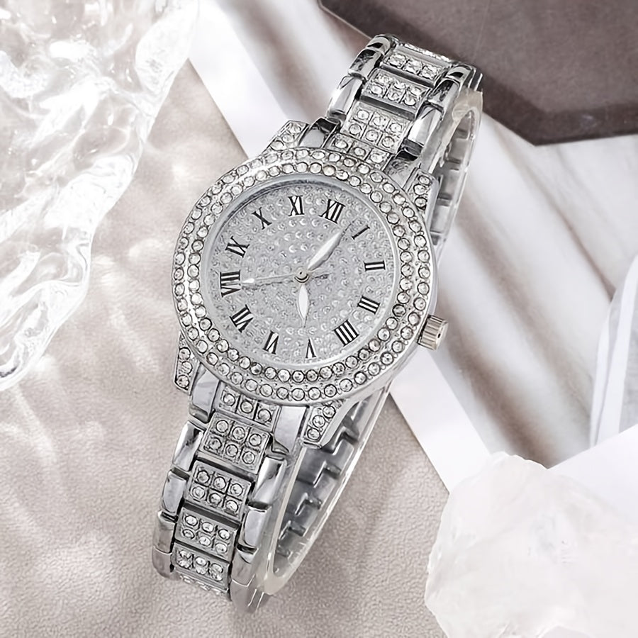 Ladies’ Quartz Watch & 6-Piece Jewelry Set – Elegant Timepiece & Accessories