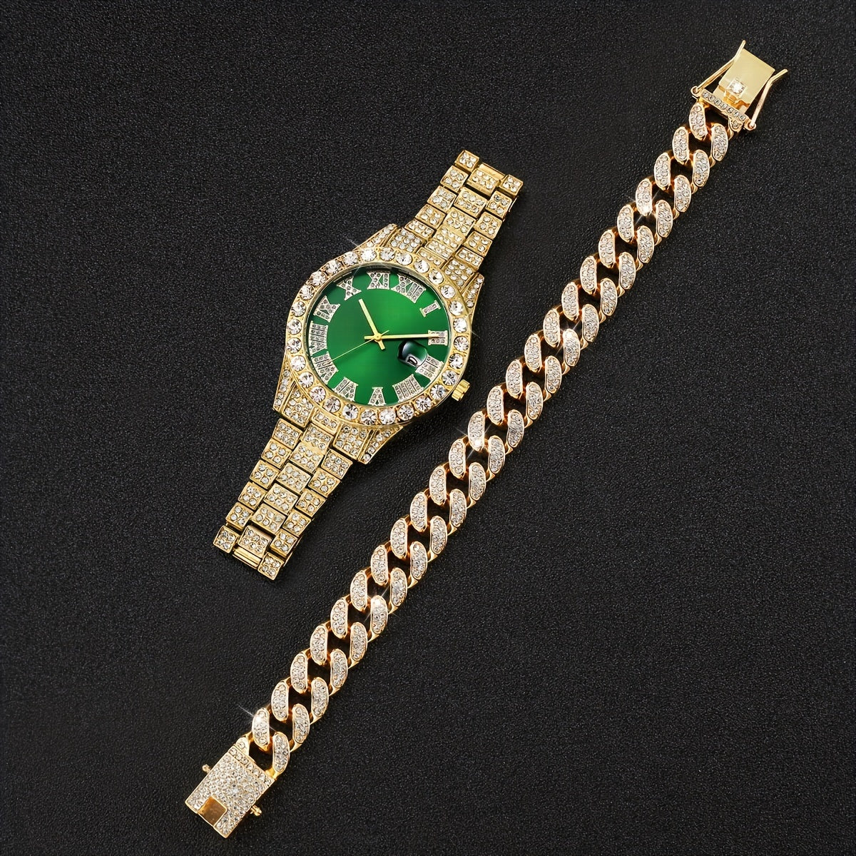 3pcs Women’s Stainless Steel Quartz Watch & Jewelry Set